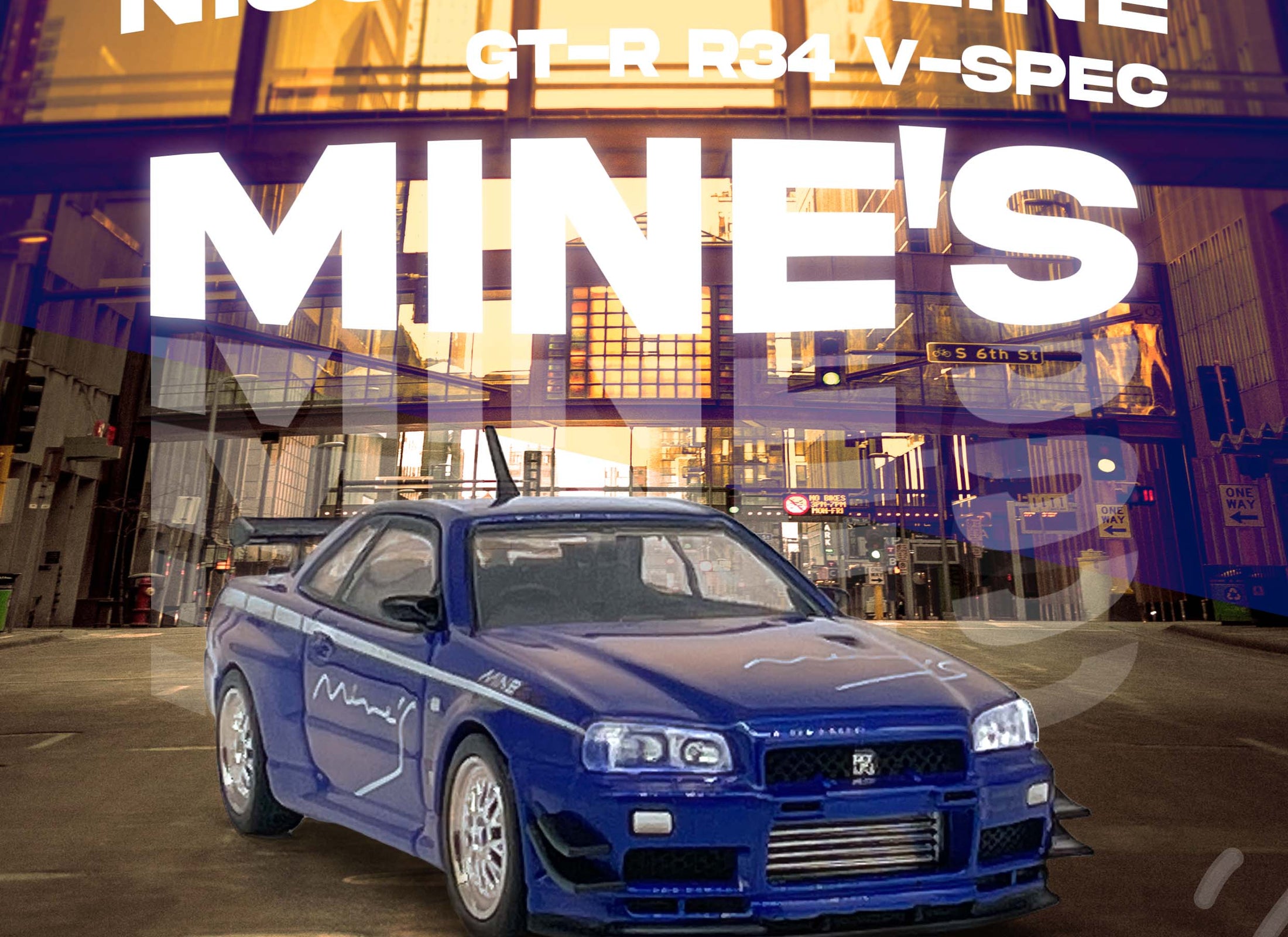 INNO64 MODEL 1/64 NISSAN SKYLINE GT-R (R34) V-SPEC Tuned by "MINE'S"