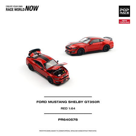 (Pre-order) POPRACE 1/64 - FORD MUSTANG SHELBY GT350R Diecast Model Car