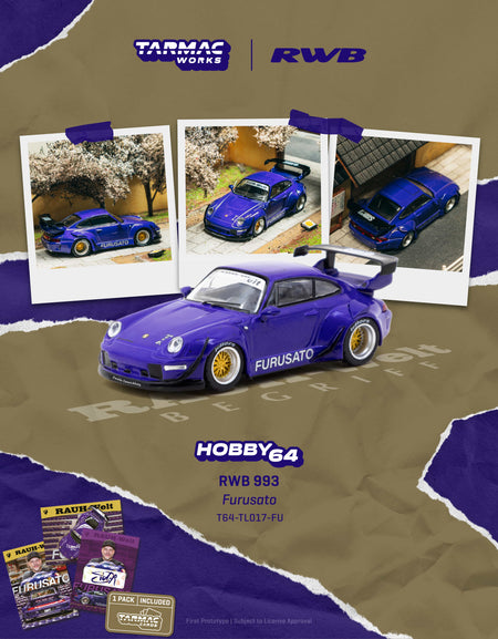 Tarmac Works 1/64 RWB 993 Furusato Model Car Trading Cards Combo Set
