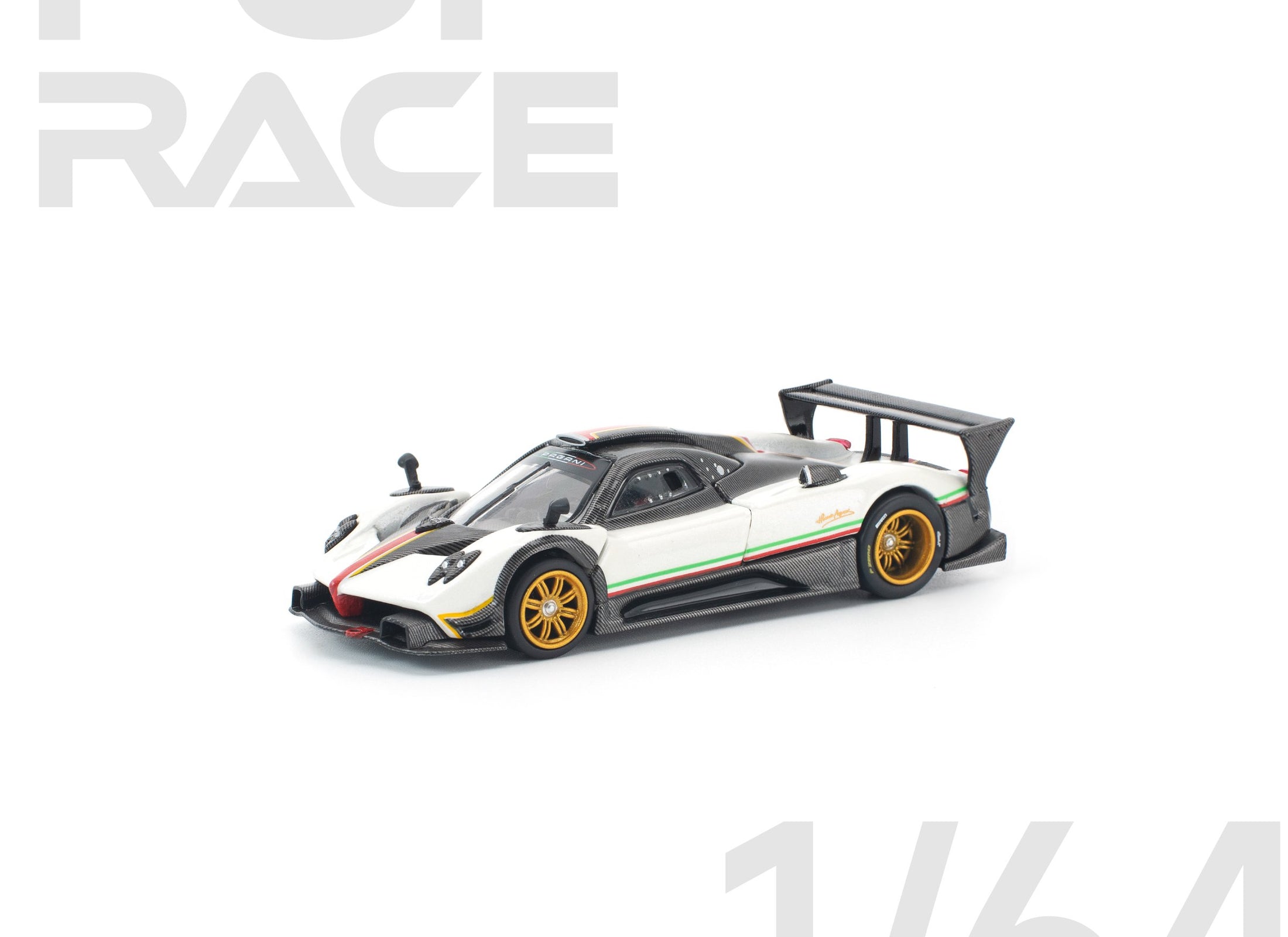 (Pre-order) POP RACE 1/64 PAGANI ZONDA R WHITE Diecast Model Car