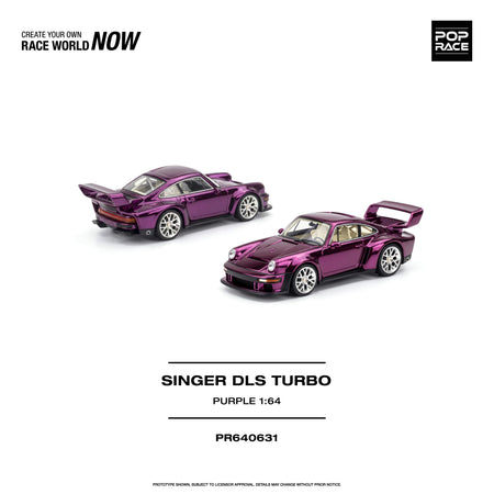 (Pre-order) POP RACE SINGER DLS TURBO PURPLE Diecast Model Car #PR640631