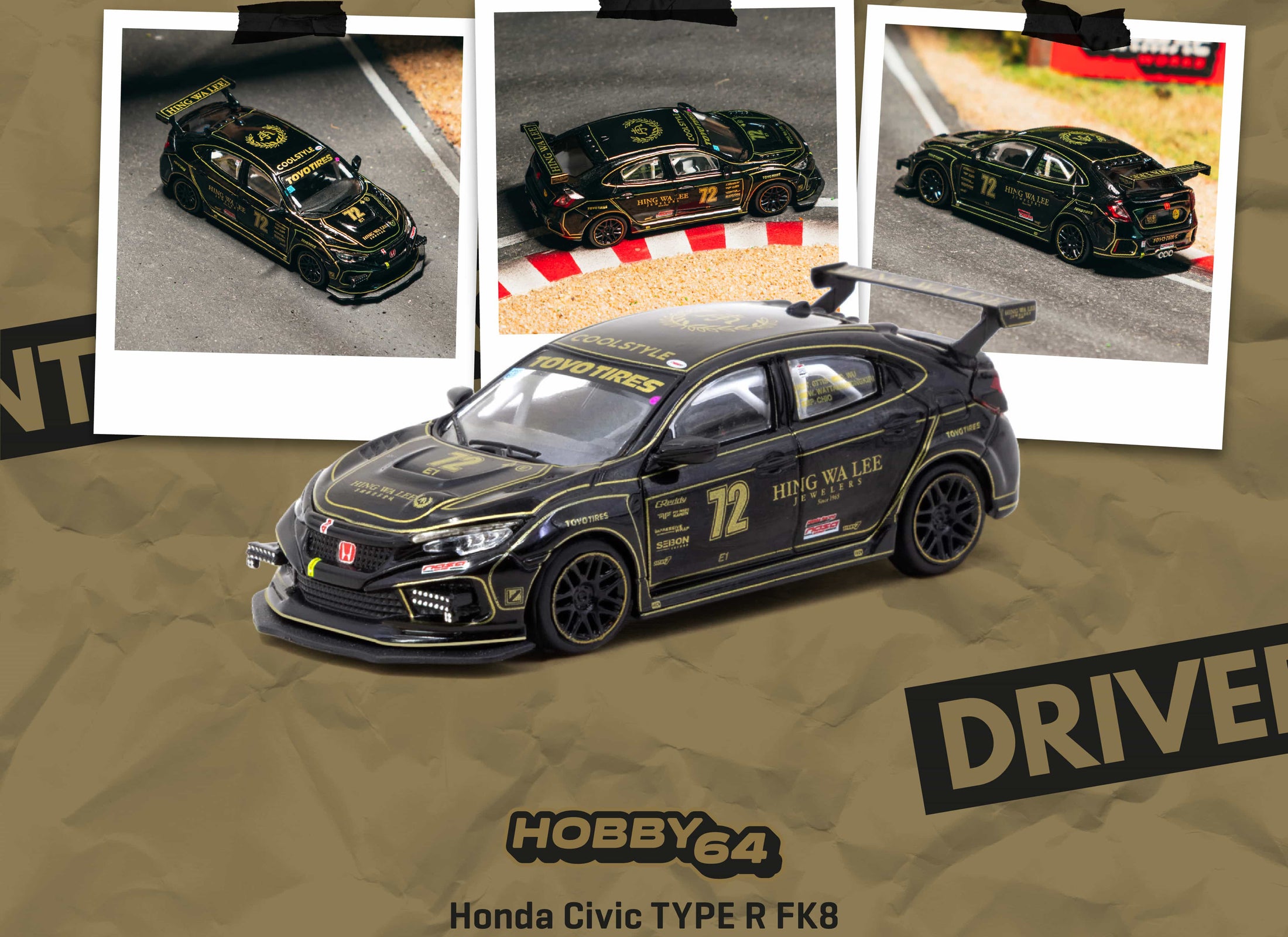 (Pre-order) Tarmac Works 1/64 Honda Civic TYPE R FK8 NASA Western Endurance 2021