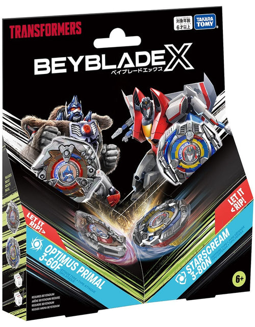 Load image into Gallery viewer, Takara Tomy Beyblade X BX-00 Optimus Primal 3-60F Starscream 3-80N Starter Set

