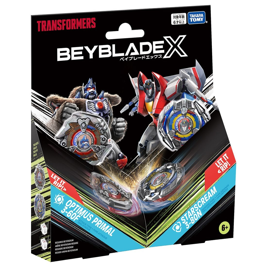 Takara Tomy Beyblade X BX-00 Optimus Primal 3-60F Starscream 3-80N Starter Set