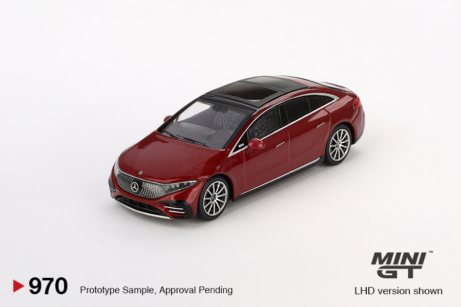 Mini GT #970 Mercedes-Benz EQS 580 4MATIC Red Metallic RHD Model Car