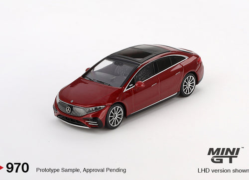 Load image into Gallery viewer, Mini GT #970 Mercedes-Benz EQS 580 4MATIC Red Metallic RHD Model Car
