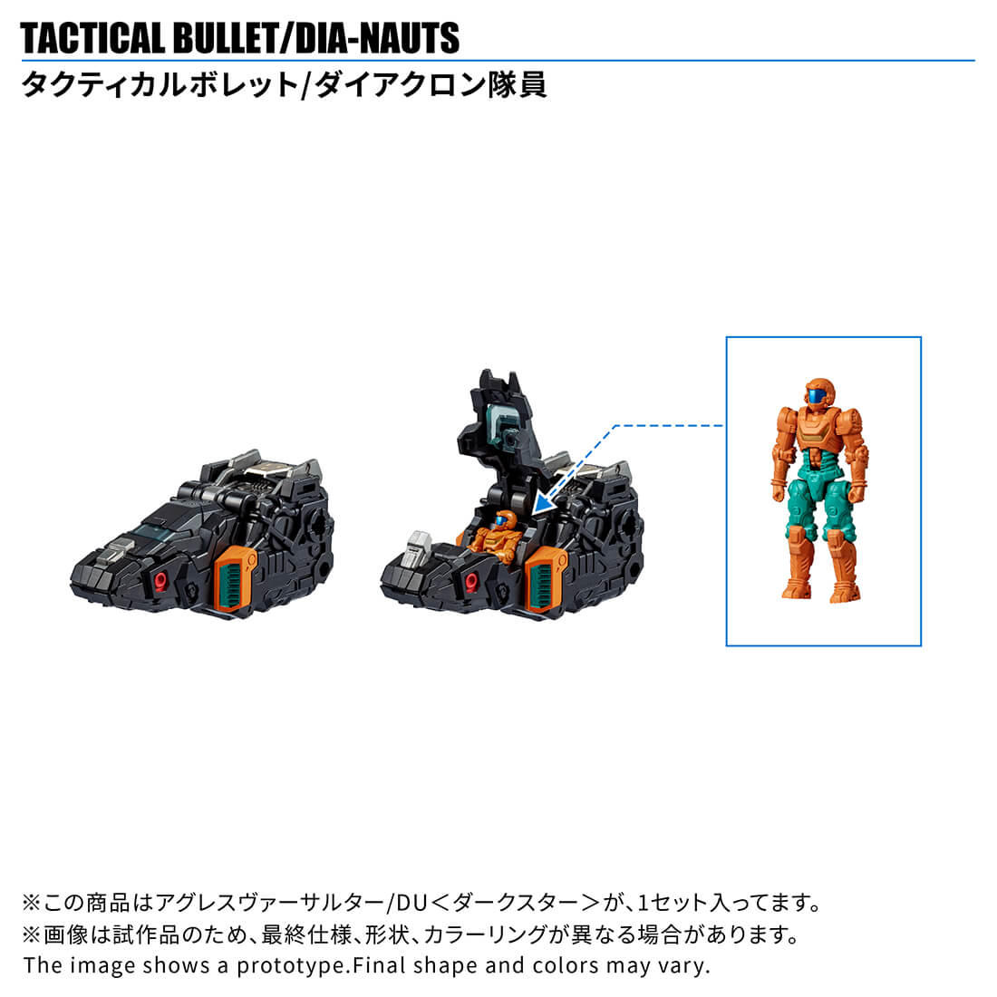 Takara Tomy DIACLONE TM-38 TACTICAL MOVER AGGRESS VERSAULTER/DU <DARK STAR>