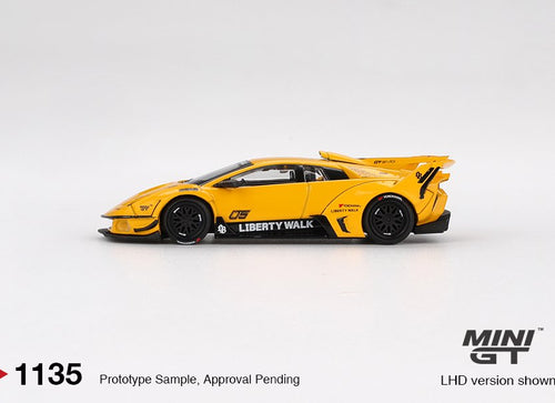 Load image into Gallery viewer, MINI GT #1135 LB-Silhouette WORKS MURCIELAGO GT Evo Yellow LHD
