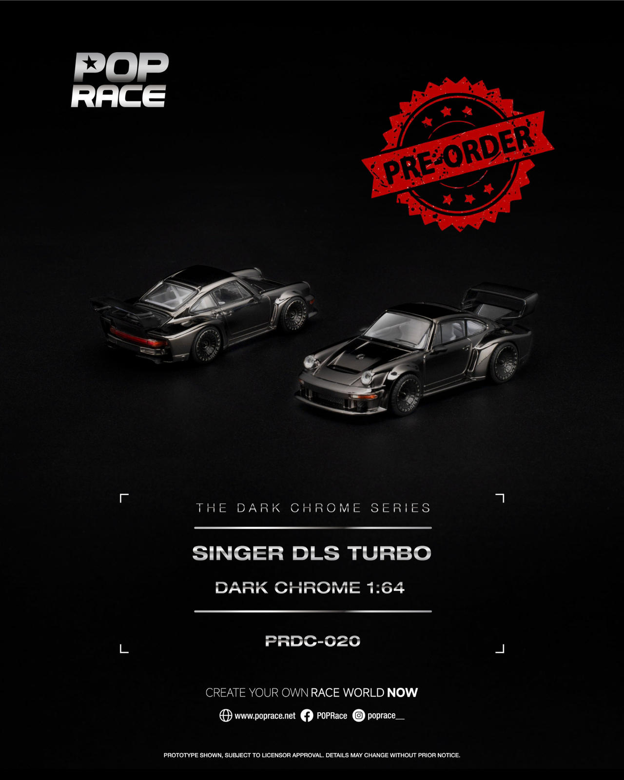 (Pre-order) POP RACE SINGER DLS TURBO Diecast Model Car #PRDC020