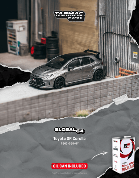 Tarmac Works Toyota GR Corolla Grey 1/64 Diecast Model Car