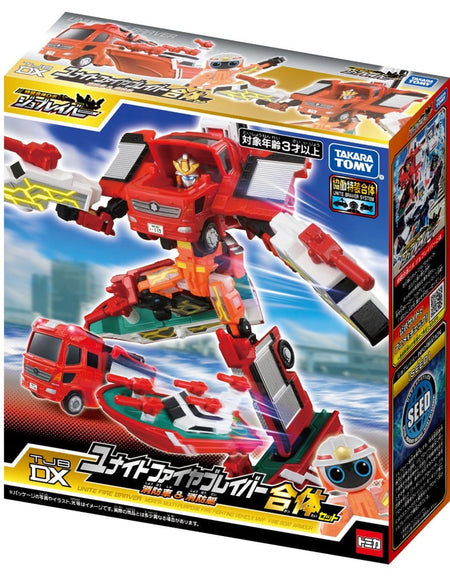 Takara Tomy Tomica Jobraver TJBDX Unite Fire Braver Fire Engine & Boat Set