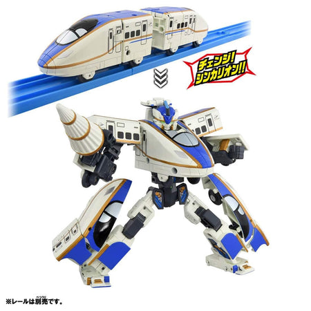 Takara Tomy Shinkansen SGX03 Transforming Robot Shinkalion E7 Kagayaki Plarail