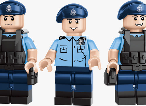 Load image into Gallery viewer, Royal Toys City Story RT72 Hong Kong Police Tactical Unit Coaster 18 Seats Carrier Block 460pc
