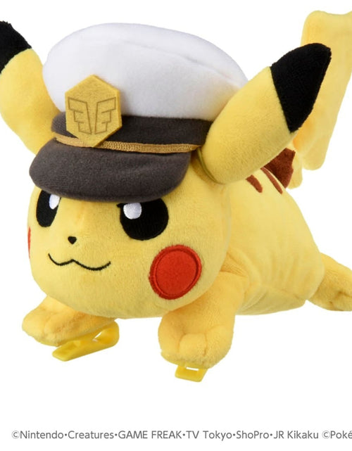 Load image into Gallery viewer, Takara Tomy Pokemon Soft Plush Toy Captain Pikachu on Shoulder
