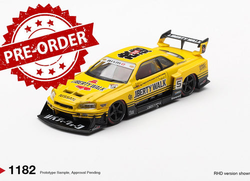 Load image into Gallery viewer, (Pre-order) MINI GT #1182 Nissan LB-ER34 Super Silhouette SKYLINE Sport Yellow
