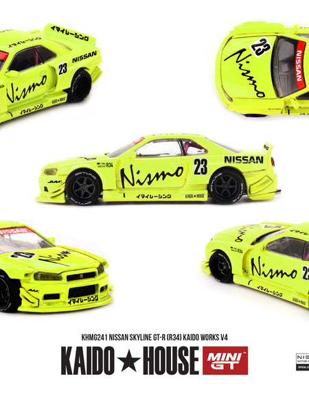 (Pre-order) Kaido House X Mini GT Nissan Skyline GT-R (R34) Kaido Works V4 #241