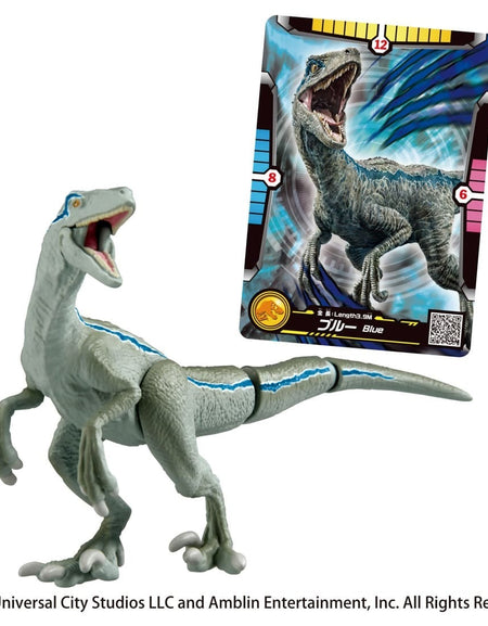 Takara Tomy ANIA Animal Jurassic World Blue Action Figure with Battle Card