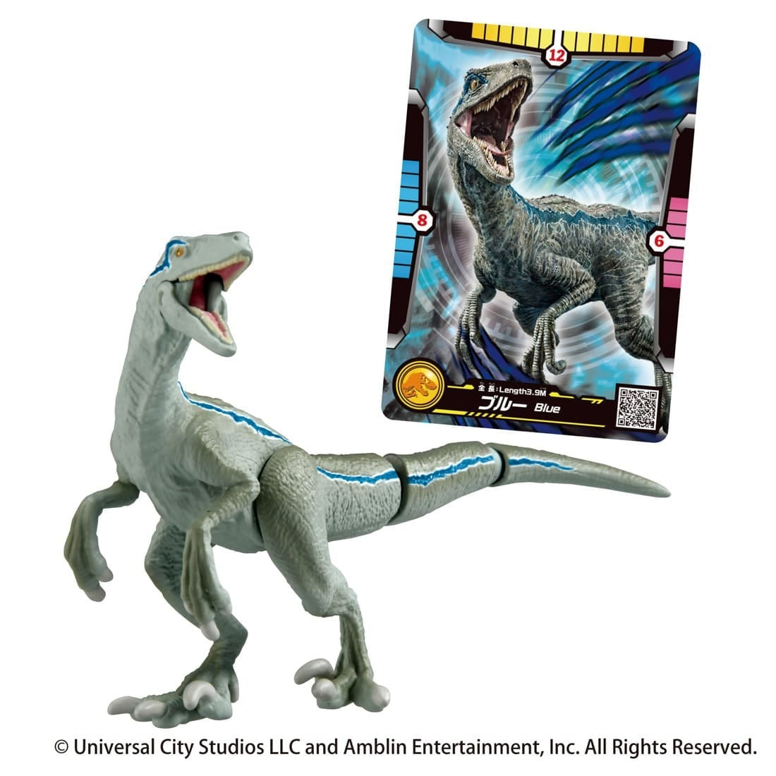 Takara Tomy ANIA Animal Jurassic World Blue Action Figure with Battle Card