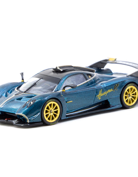 Tarmac Works 1/64 GLOBAL64 Pagani Huayra R Turquoise Carbon Fiber Model Car