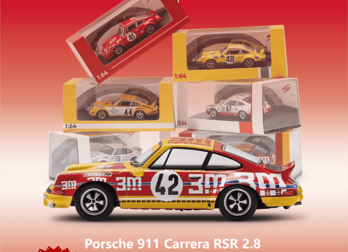 Load image into Gallery viewer, (Pre-order) Sparky 1/64 - Porsche 911 Carrera RSR 2.8 No.42 24H Le Mans 1973
