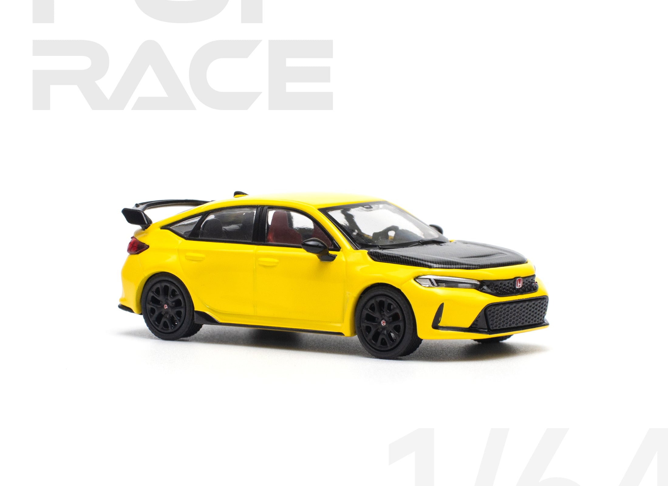 POPRACE 1/64 HONDA CIVIC FL5 TYPE-R SUNLIGHT YELLOW Model Car