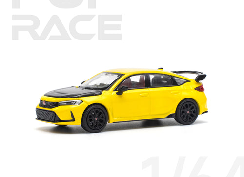 Load image into Gallery viewer, POPRACE 1/64 HONDA CIVIC FL5 TYPE-R SUNLIGHT YELLOW Model Car
