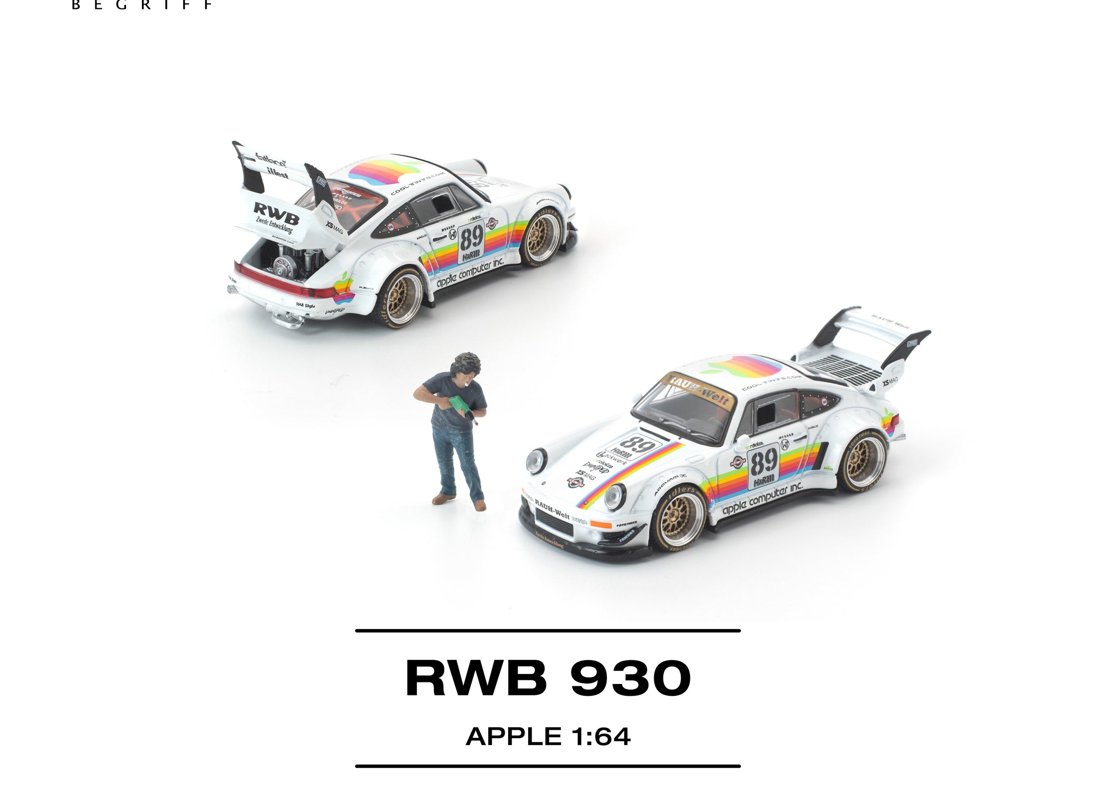 (Pre-order) POP RACE 1/64 RWB 930 APPLE WITH FIGURE Diecast Model Car