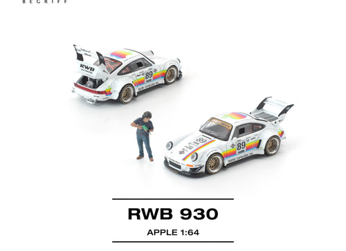 Load image into Gallery viewer, (Pre-order) POP RACE 1/64 RWB 930 APPLE WITH FIGURE Diecast Model Car
