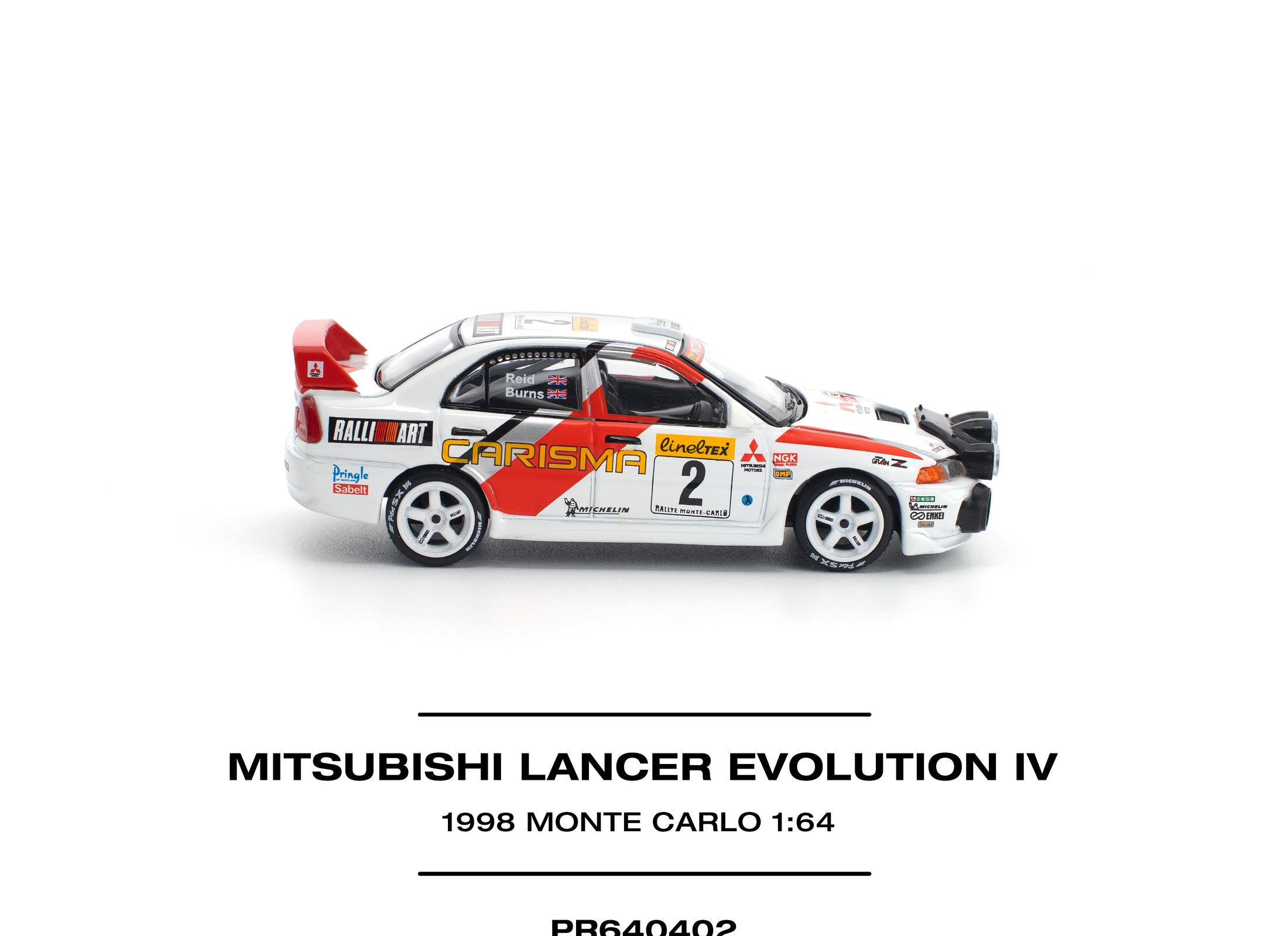 (Pre-order) POPRACE 1/64 MITSUBISHI LANCER EVOLUTION IV - 1998 MONTE CARLO RALLY