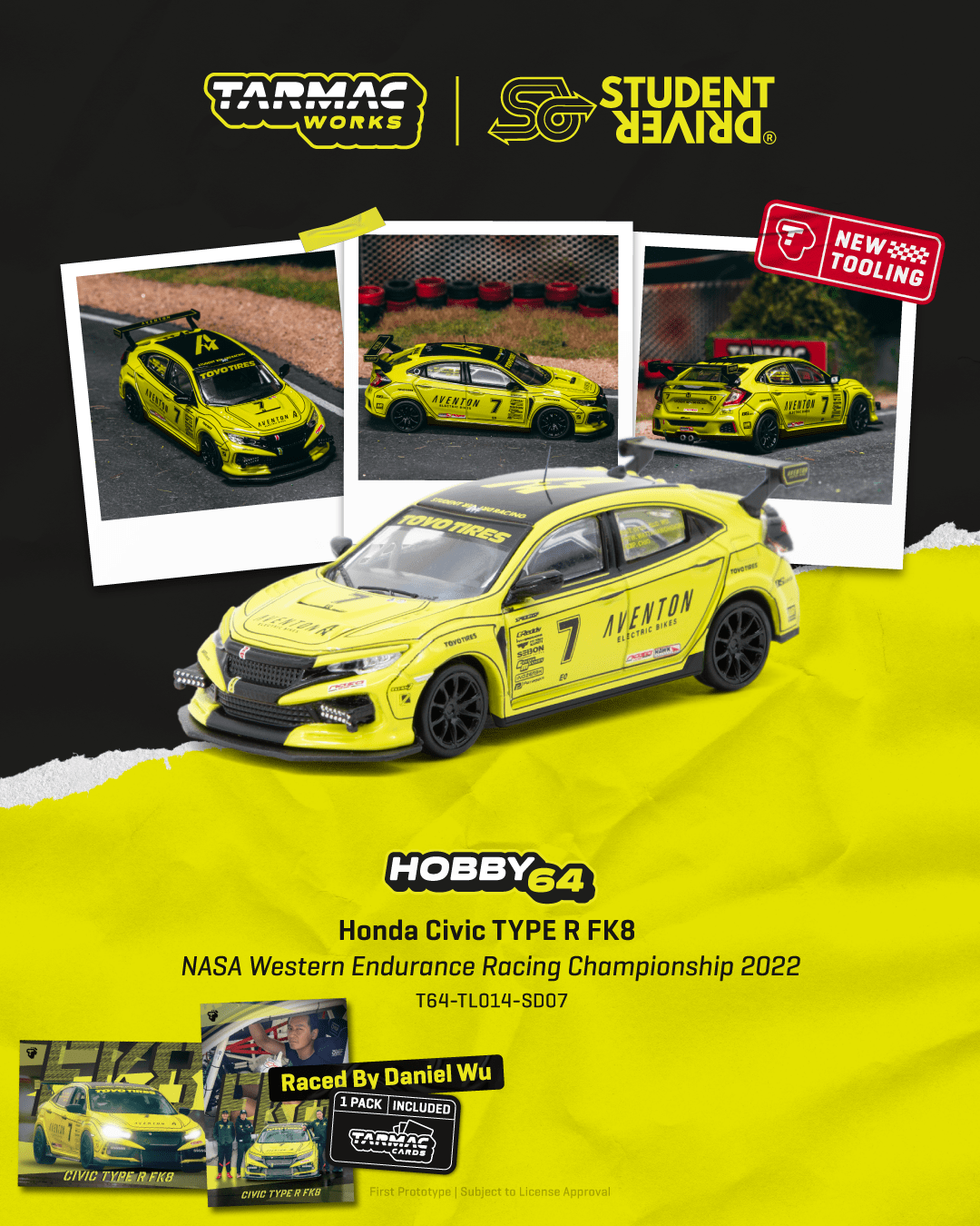(Pre-order) Tarmac Works 1/64 Honda Civic TYPE R FK8 NASA Western Endurance