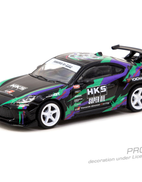 Load image into Gallery viewer, Tarmac Works 1/64 HKS Toyota GR86 Black Diecast Model Car
