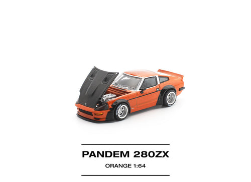 Load image into Gallery viewer, (Pre-order) POP RACE 1/64 PANDEM 280ZX ORANGE Diecast Model Car #PR640317
