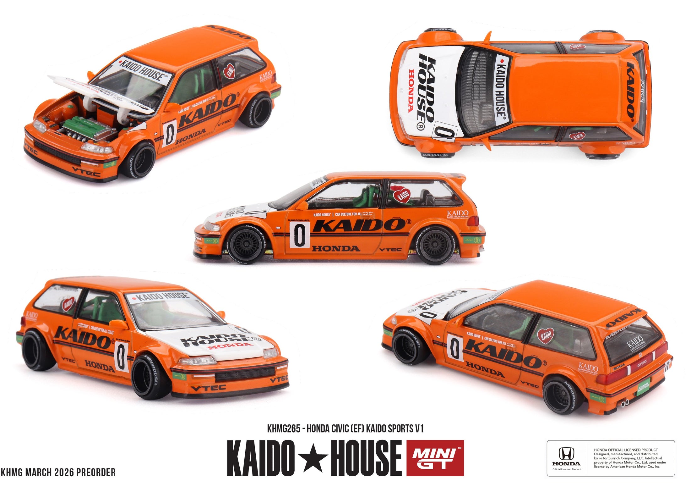 (Pre-order) Kaido House X Mini GT Honda Civic (EF) Kaido Sports V1 #KHMG265