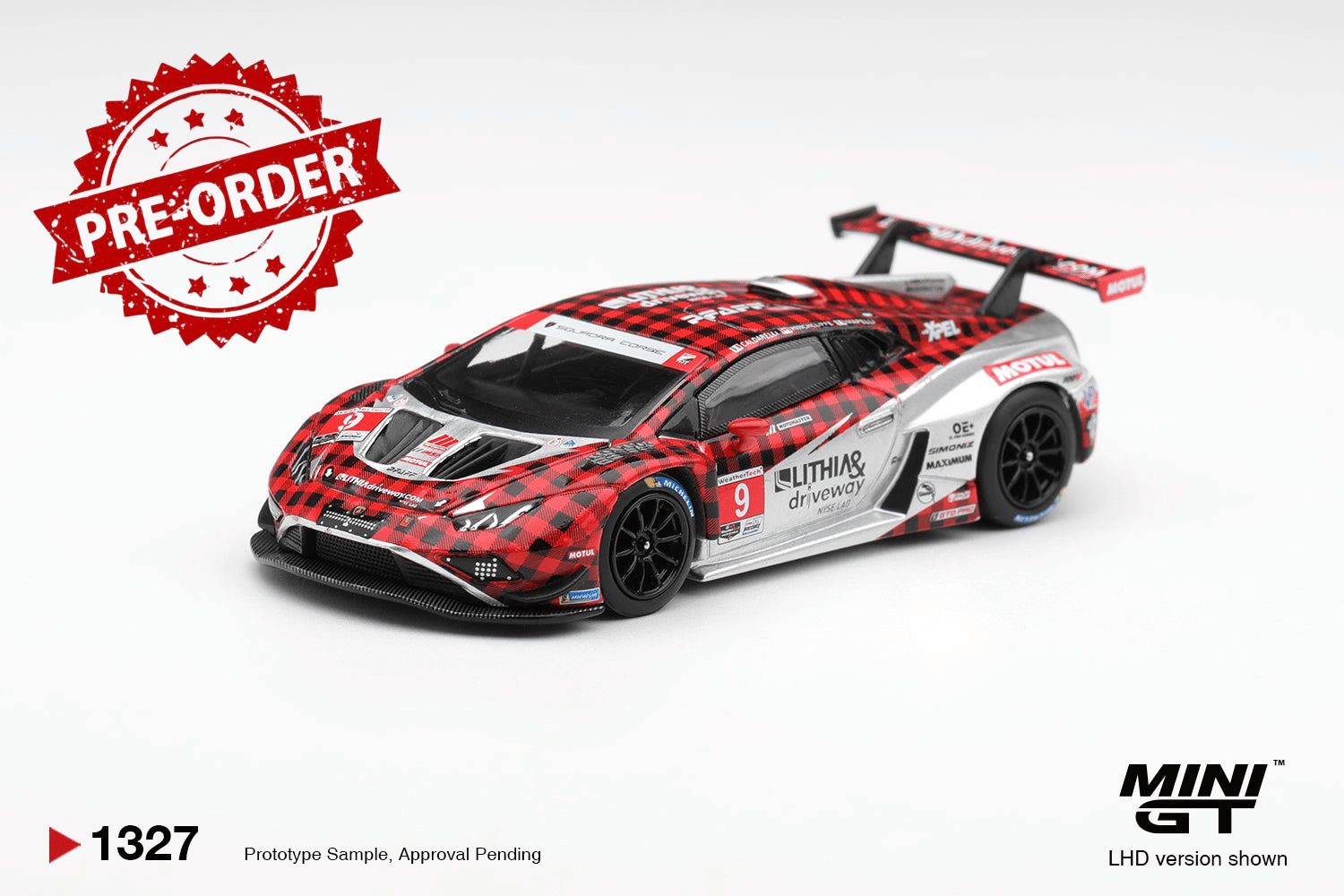(Pre-order) Mini GT 1/64 #1327 Lamborghini Huracan GT3 EVO2 #9 Motorsports 2025