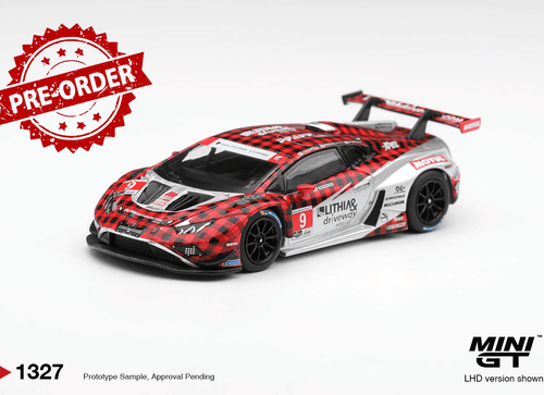 Load image into Gallery viewer, (Pre-order) Mini GT 1/64 #1327 Lamborghini Huracan GT3 EVO2 #9 Motorsports 2025
