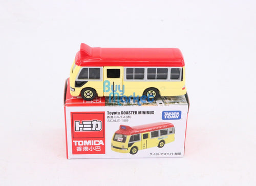 Load image into Gallery viewer, Takara Tomy TOMICA Hong Kong Minibus Toyota COASTER Red Scale 1/89 Diecast car
