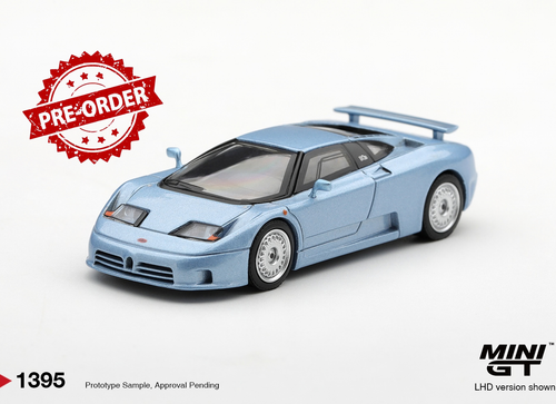 Load image into Gallery viewer, (Pre-order) Mini GT #1395 Bugatti EB110 GT Azzurro Metallizzato Mondial de 1992
