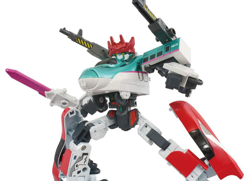 Load image into Gallery viewer, Takara Tomy Shinkansen SGX Shinkalion E5 Hayabusa + E6 Komachi Link Combine Set
