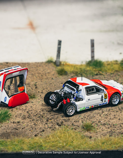 Load image into Gallery viewer, Tarmac Works 1/64 Ford RS200 Rallye Catalunya 1986 Diecast Model Car
