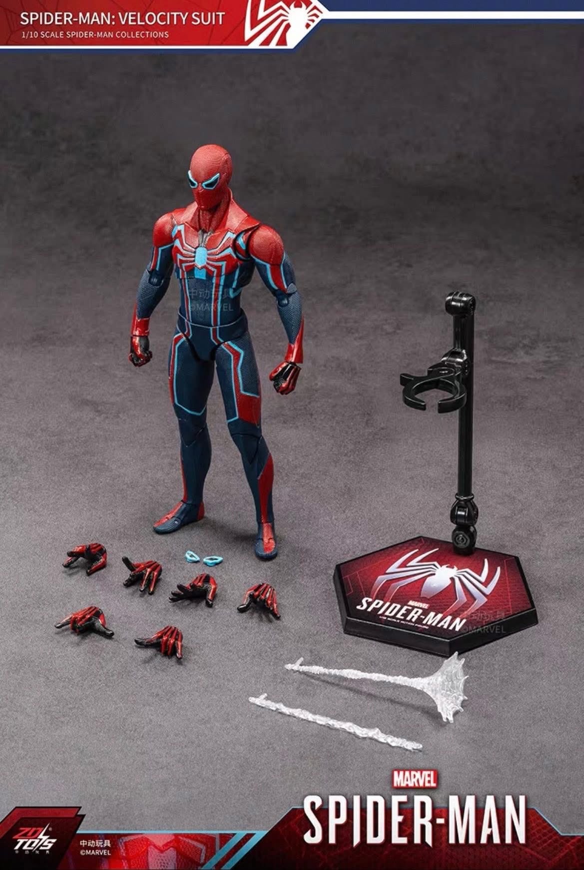 ZD Toys Marvel Avengers 1/10 Spider-Man Velocity Suit Action Figure Set
