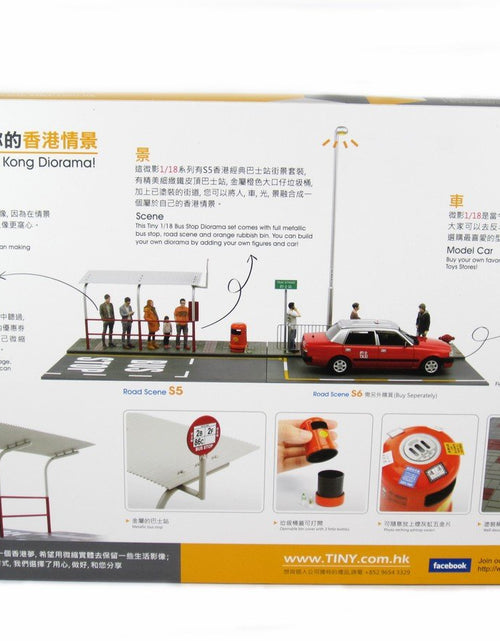 Load image into Gallery viewer, TINY Hong Kong City 1/18 S5 Bus Stop Diorama Set Full Metallic Accessories
