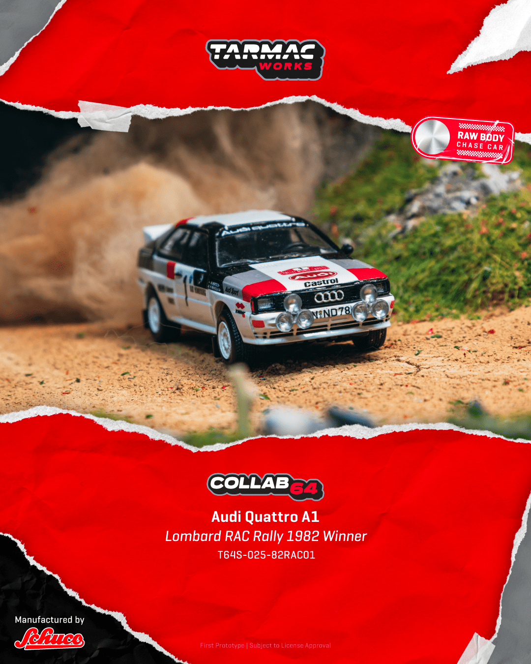 (Pre-order) Tarmac Works Audi Quattro A1 Lombard RAC Rally 1982 #1 Winner Model