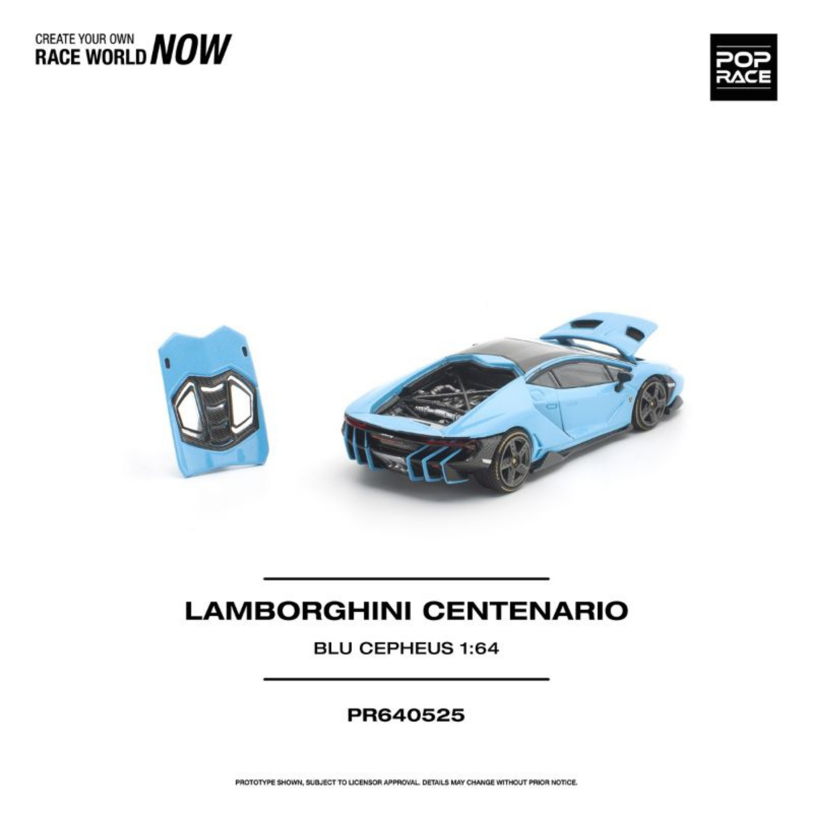 (Pre-order) POP RACE 1/64 LAMBORGHINI CENTENARIO BLU CEPHEUS Diecast Model Car