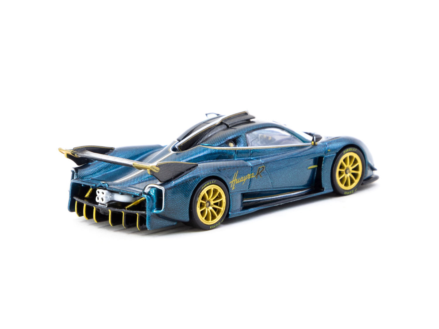 Tarmac Works 1/64 GLOBAL64 Pagani Huayra R Turquoise Carbon Fiber Model Car