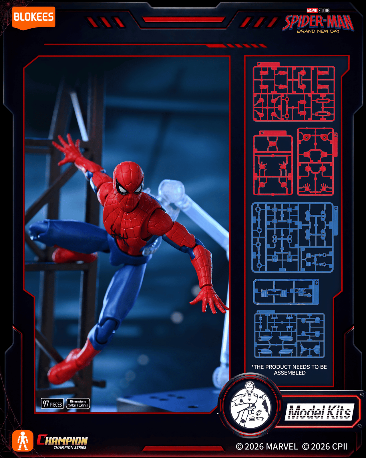 Blokees Marvel Champion Class Spider-Man Brand New Day Model Kit Action Figure