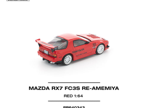 Load image into Gallery viewer, (Pre-order) POPRACE 1/64 MAZDA RX7 FC3S RE-AMEMIYA RED Diecast Model Car
