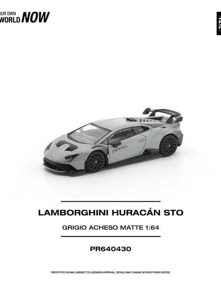 (Pre-order) POP RACE 1/64 LAMBORGHINI HURACAN STO GRIGIO ACHESO MATTE #PR640430