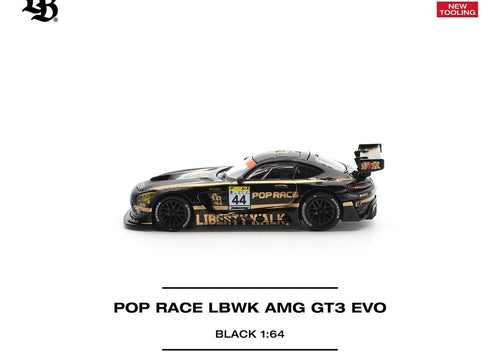 Load image into Gallery viewer, (Pre-order) POPRACE 1/64 - LBWK AMG GT3 EVO - BLACK Diecast Model Car
