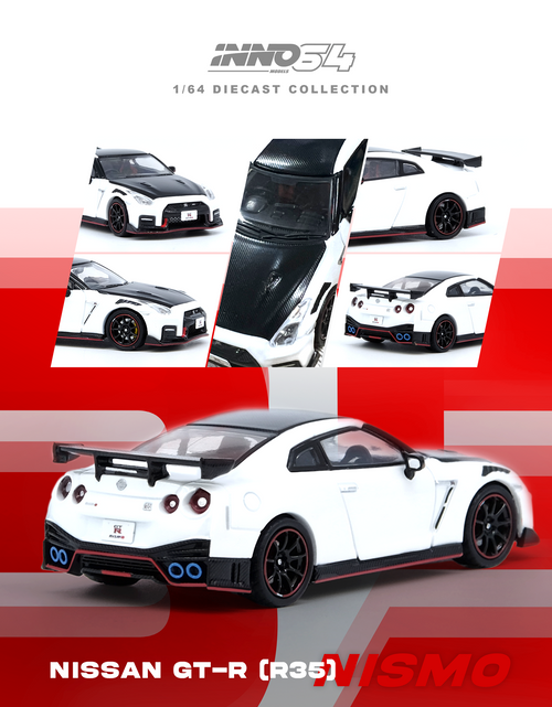 Load image into Gallery viewer, INNO64 1/64 NISSAN GT-R (R35) NISMO White Model Car
