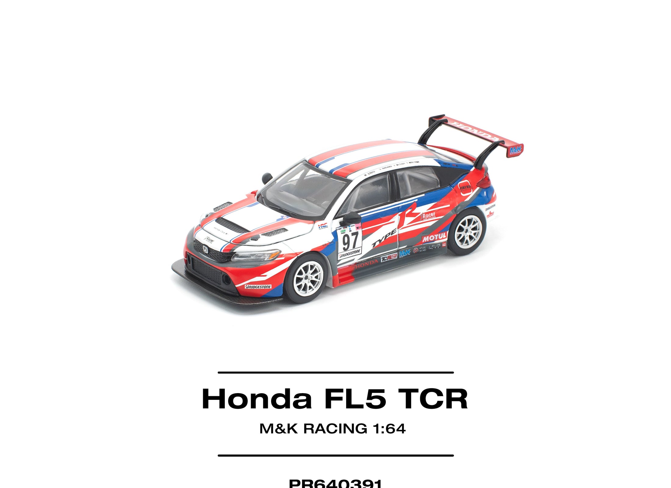 POPRACE 1/64 HONDA CIVIC TYPE-R (FL5) TCR - M&K RACING Model Car